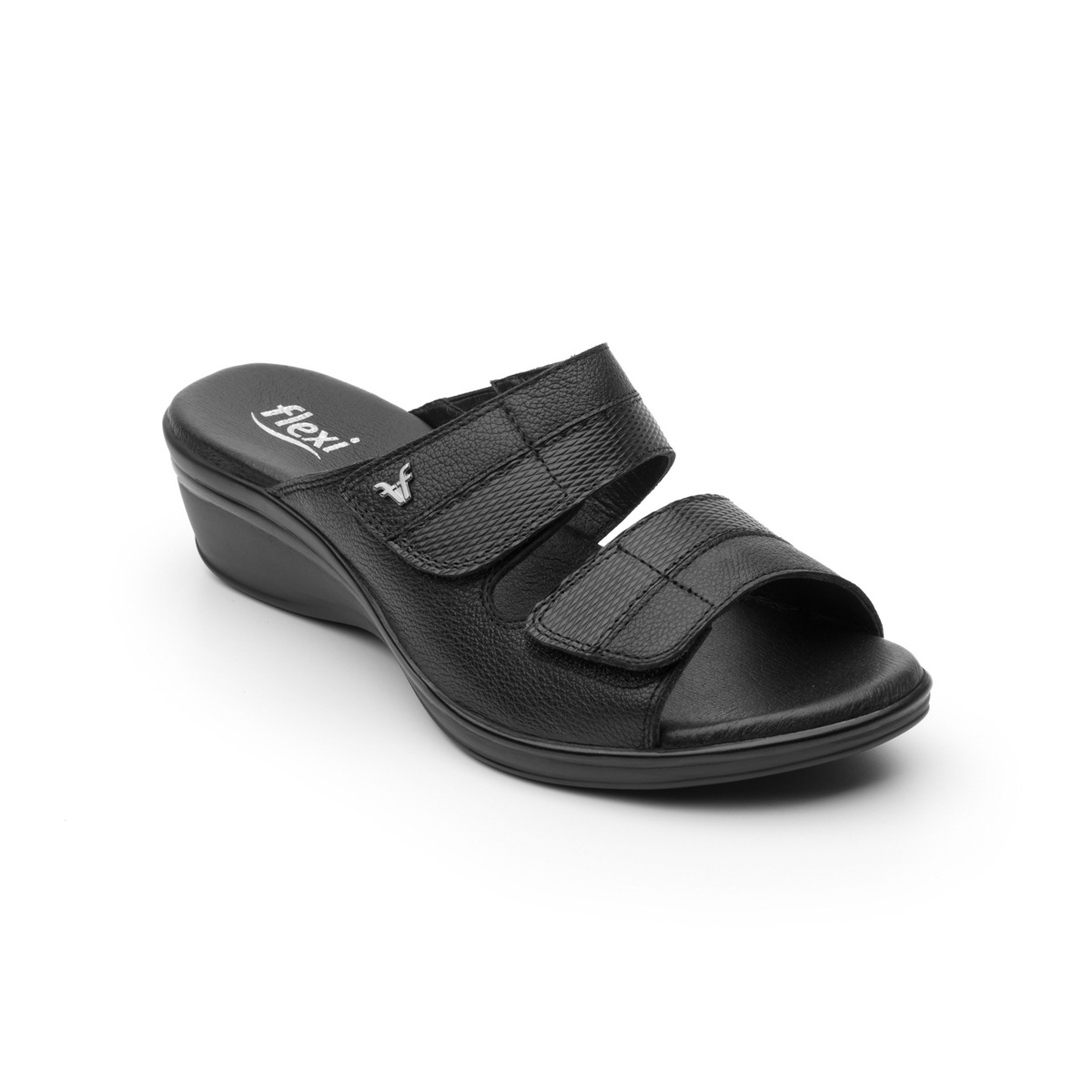 Sandalia Casual Flexicon Doble Velcro Para Mujer - Estilo 100002 Negro