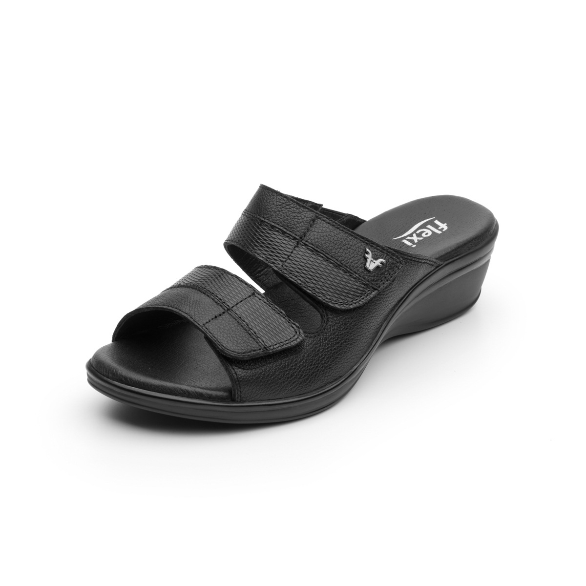 Sandalia Casual Flexicon Doble Velcro Para Mujer - Estilo 100002 Negro