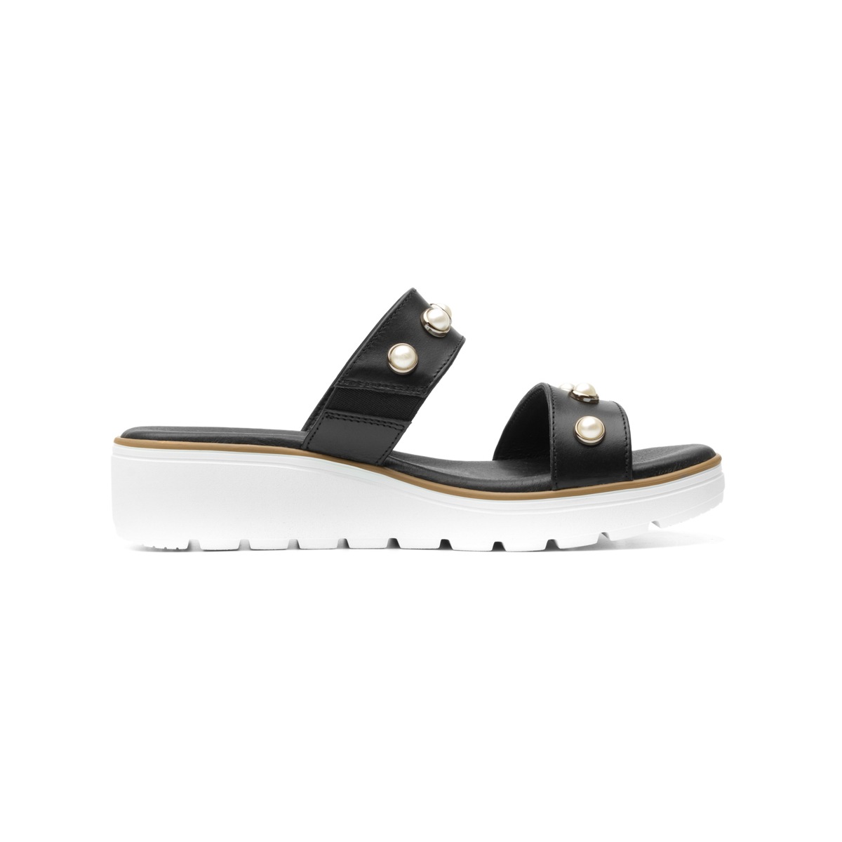 Sandalia De Playa Flexi Con Detalle De Perlas Para Mujer - Estilo 100101 Negro