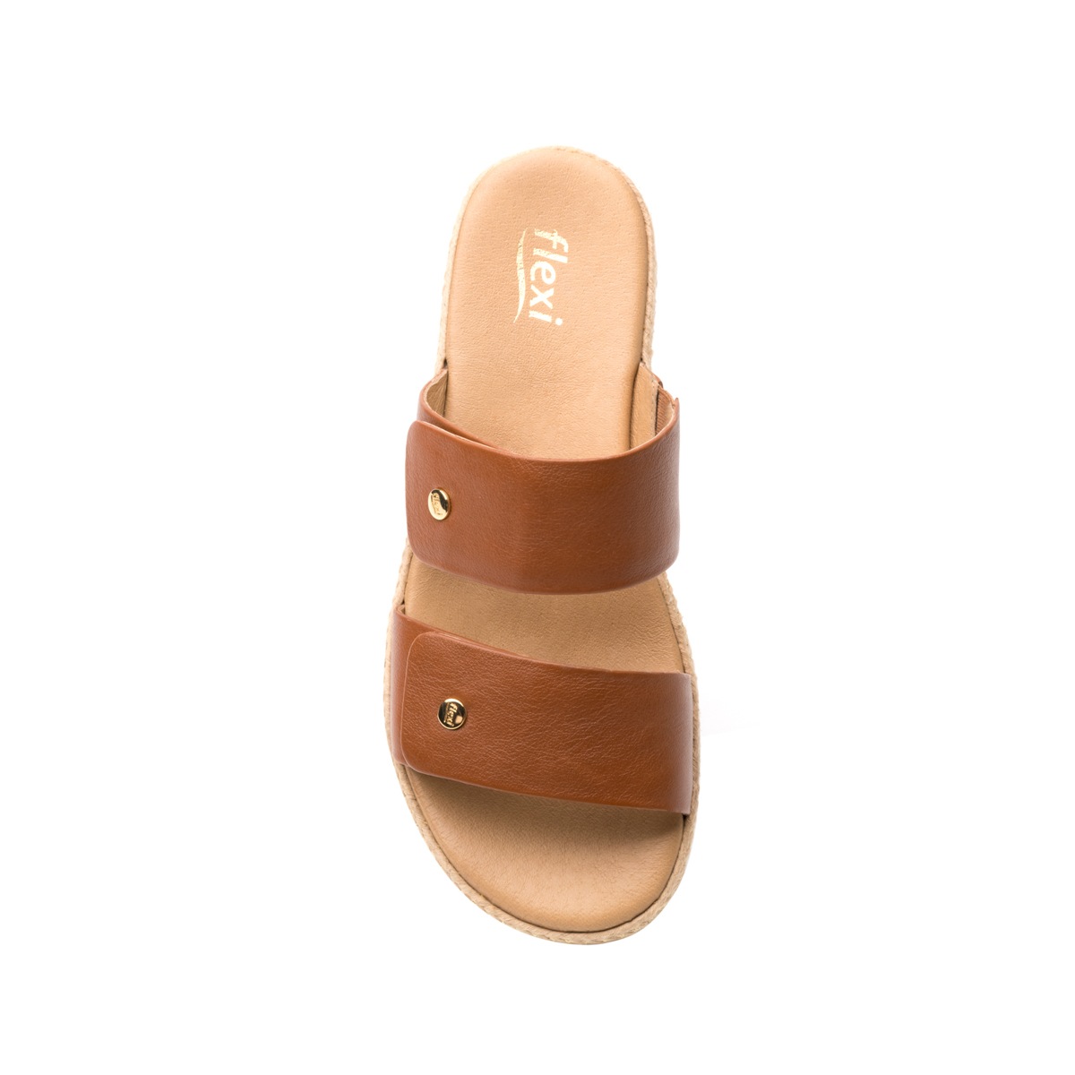 Sandalia De Playa Flexi Con 100% Piel Para Mujer - Estilo 100205 Café