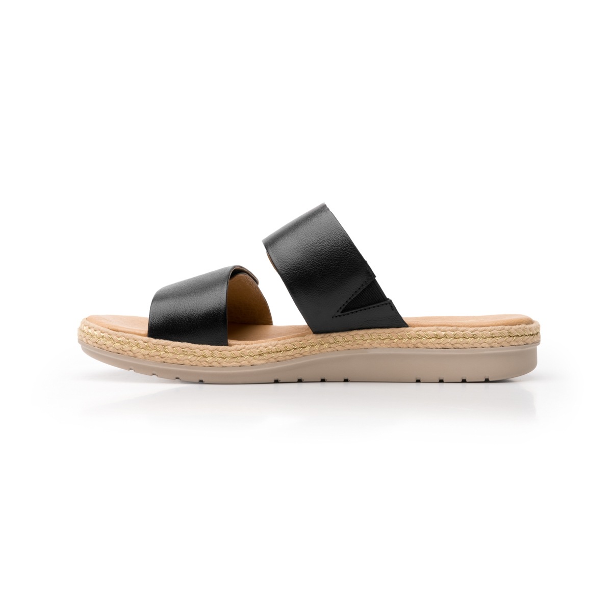 Sandalia De Playa Flexi Con 100% Piel Para Mujer - Estilo 100205 Negro