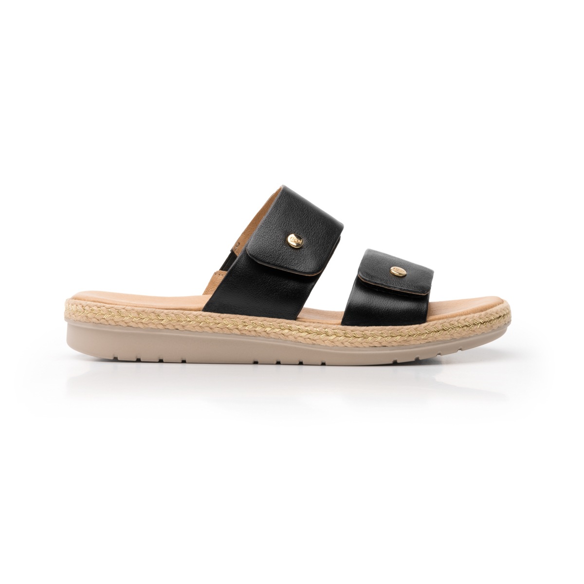 Sandalia De Playa Flexi Con 100% Piel Para Mujer - Estilo 100205 Negro