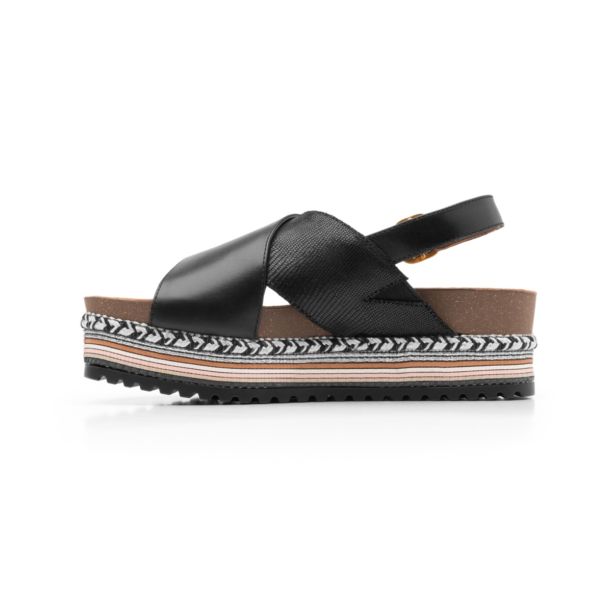 Sandalia Casual Flexi 100304- Con Plantilla Anatómica Para Mujer - Estilo 100304 Negro