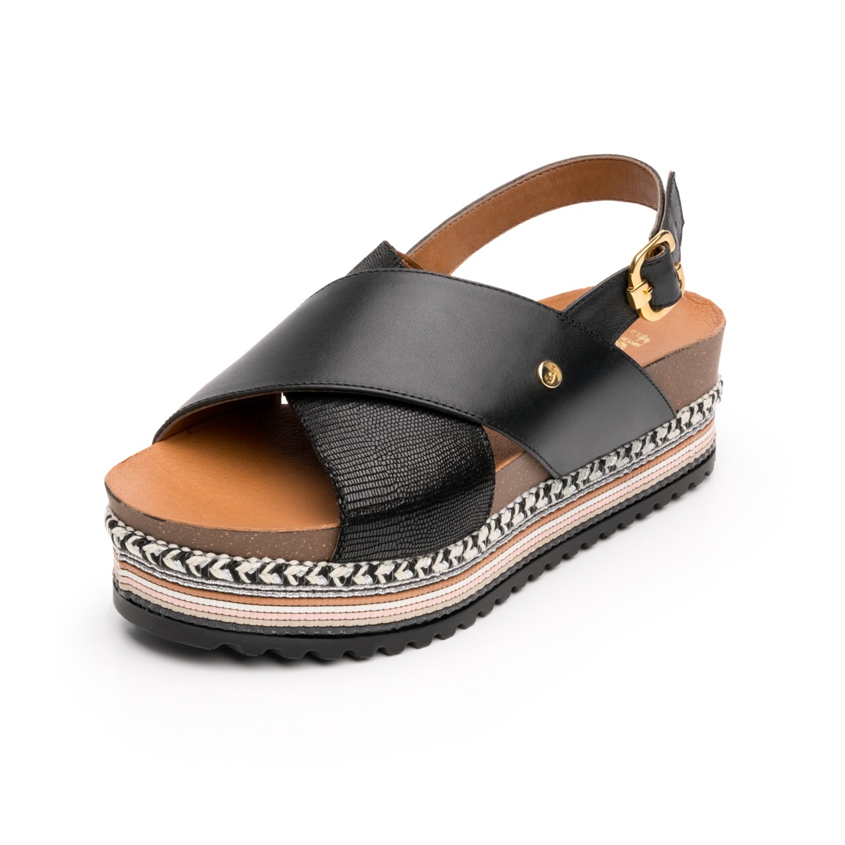 Sandalia Casual Flexi 100304- Con Plantilla Anatómica Para Mujer - Estilo 100304 Negro