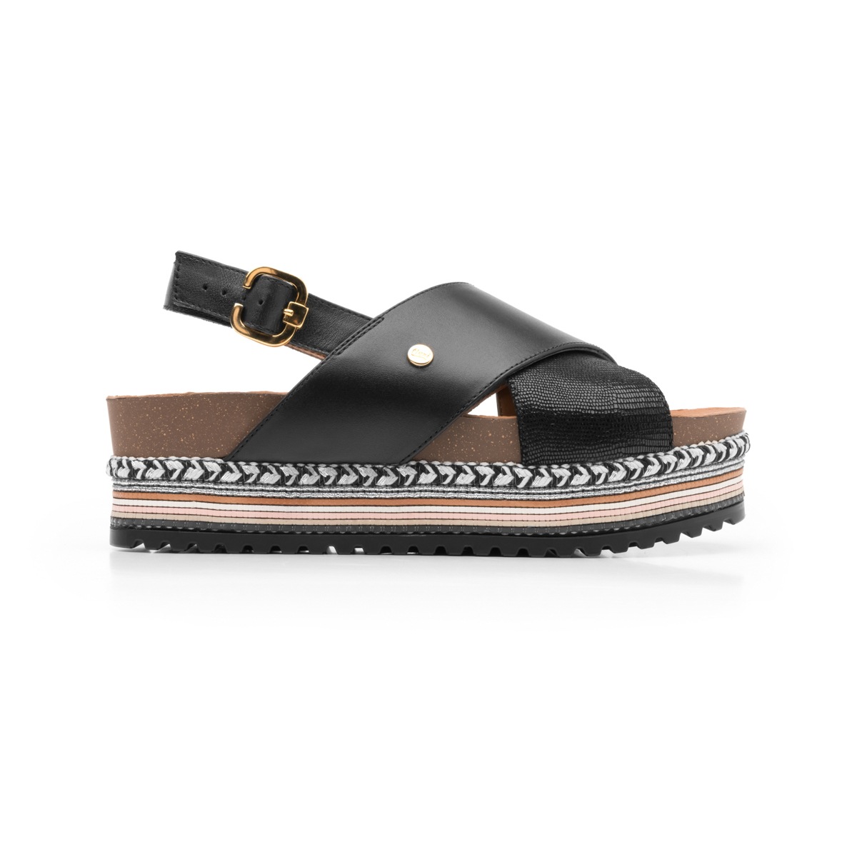 Sandalia Casual Flexi 100304- Con Plantilla Anatómica Para Mujer - Estilo 100304 Negro