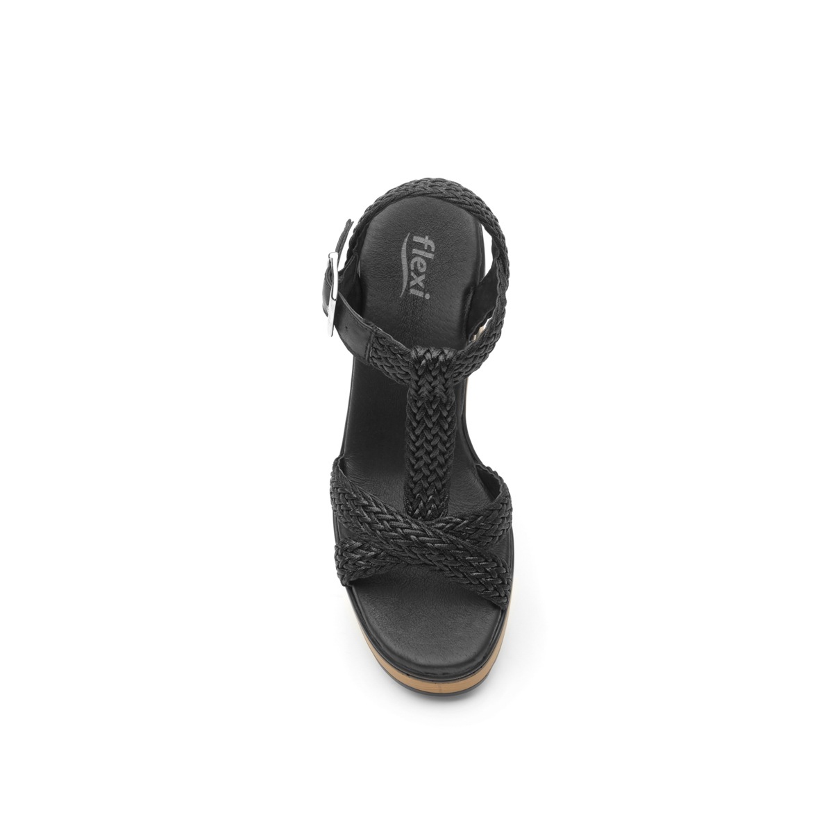 Sandalia Casual Flexi Con Tiras Trenzadas Para Mujer - Estilo 100603 Negro