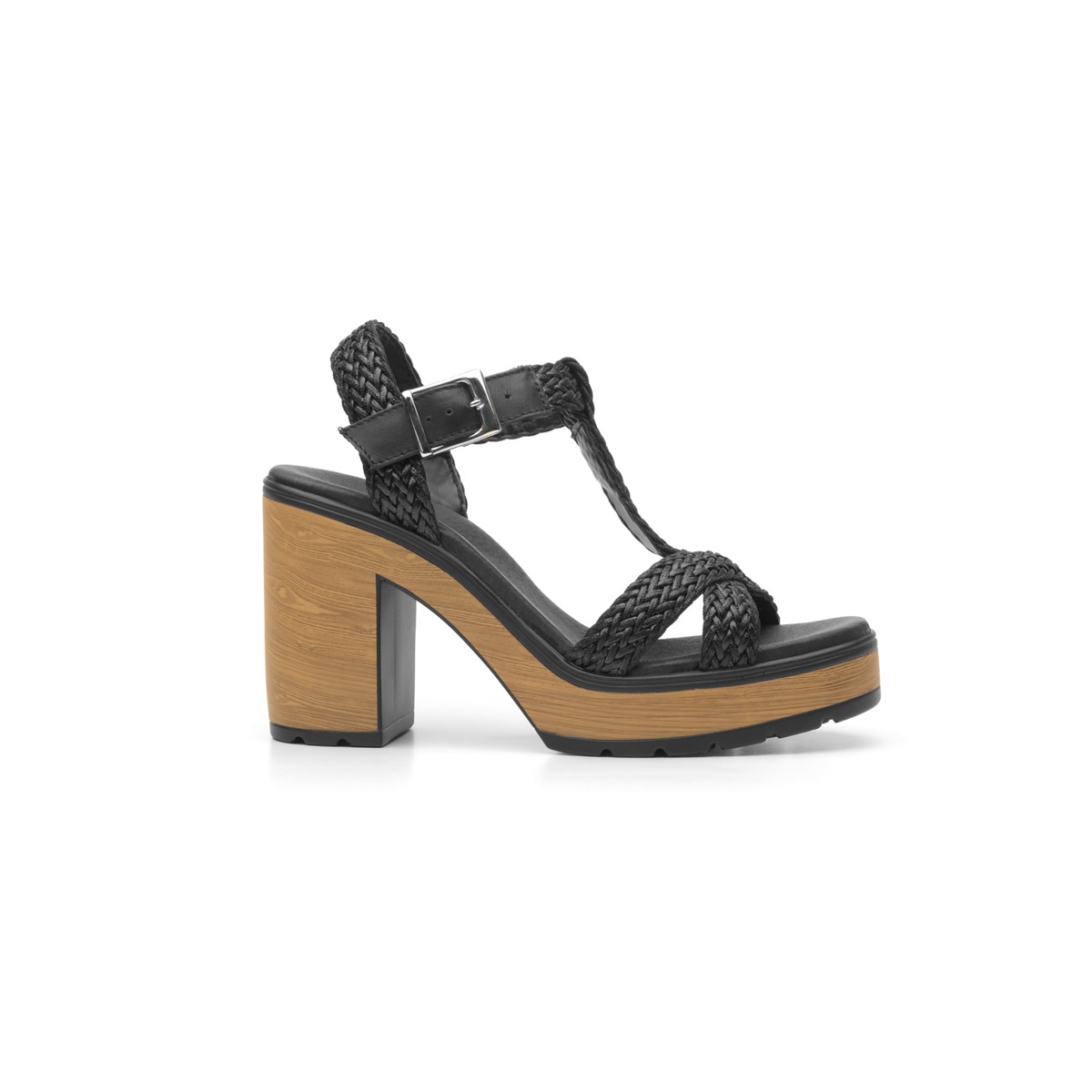 Sandalia Casual Flexi Con Tiras Trenzadas Para Mujer - Estilo 100603 Negro
