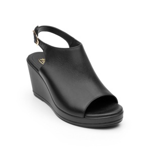 Sandalia De Plataforma Casual Flexi Con Empeine Cerrado Para Mujer - Estilo 100702 Negro Sandalia De Plataforma Casual Flexi Con Empeine Cerrado Para Mujer - Estilo 100702 Negro