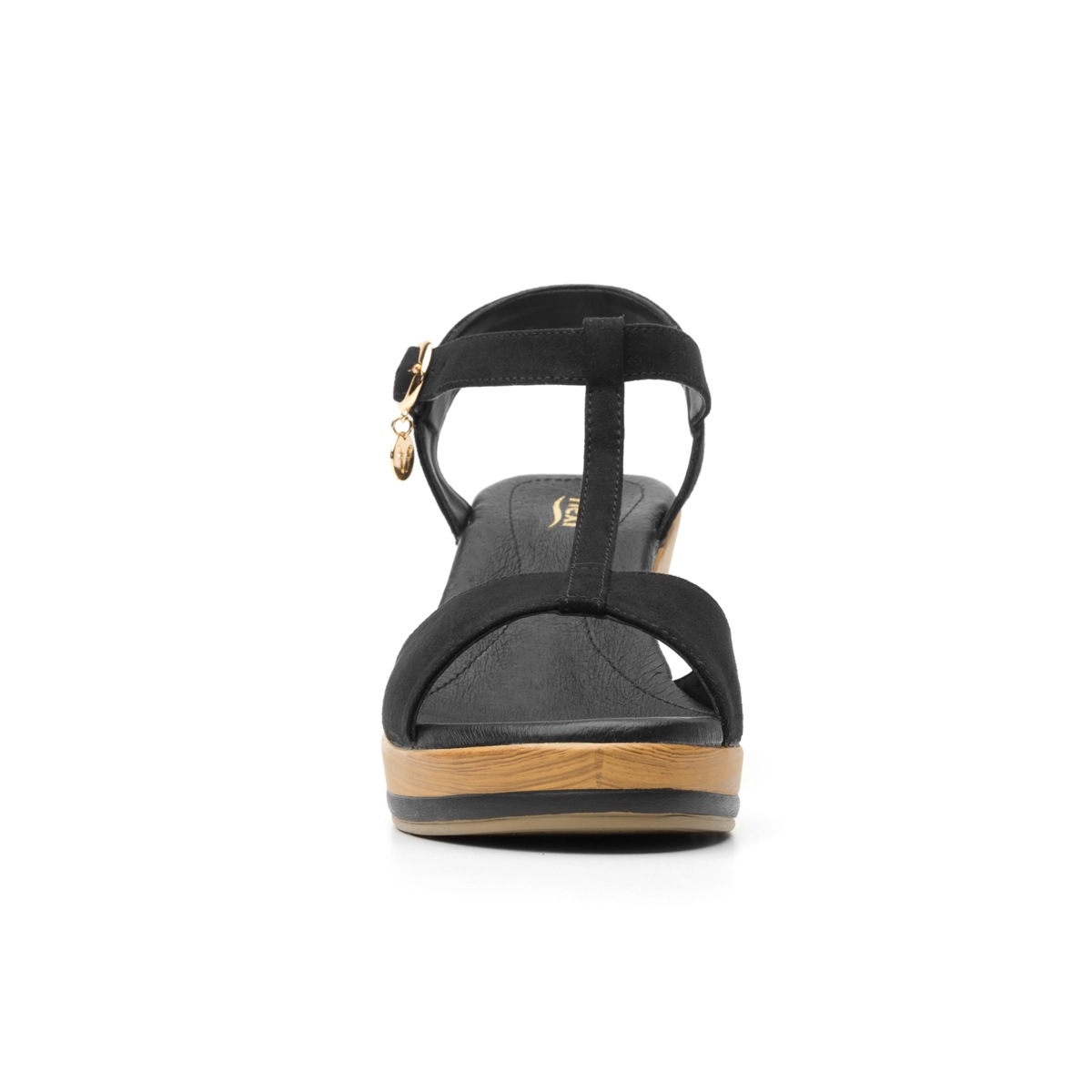 Sandalia De Plataforma Casual Flexi Con Tacto De Efecto Gamuza Para Mujer - Estilo 100703 Black