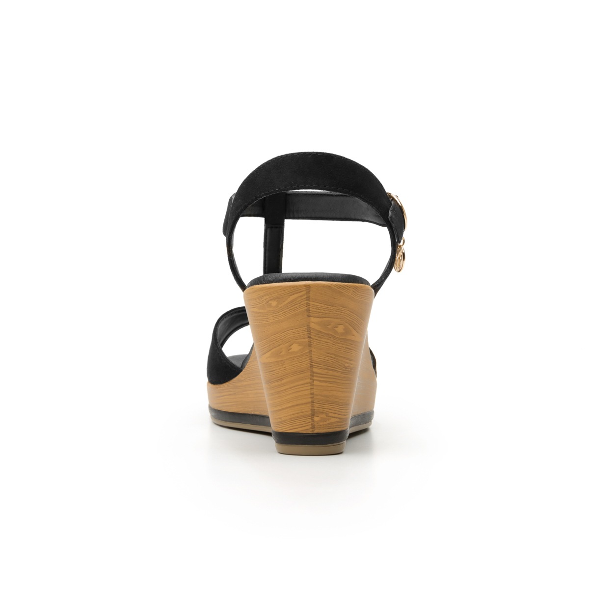 Sandalia De Plataforma Casual Flexi Con Tacto De Efecto Gamuza Para Mujer - Estilo 100703 Black