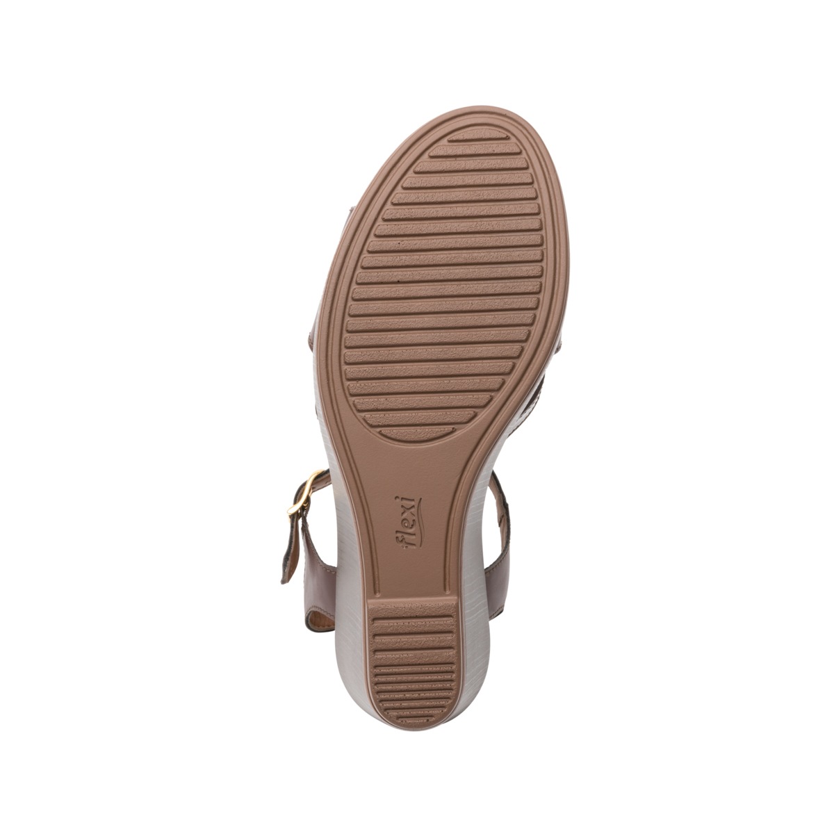 Sandalia Urbana Flexi Con Accesorio Esmaltado Para Mujer - Estilo 100706 Café