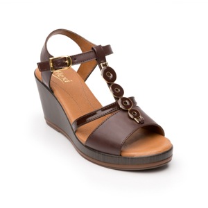 Sandalia Urbana Flexi Con Accesorio Esmaltado Para Mujer - Estilo 100706 Café Sandalia Urbana Flexi Con Accesorio Esmaltado Para Mujer - Estilo 100706 Café
