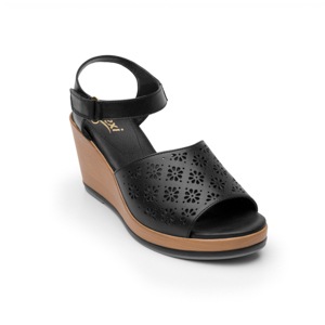 Sandalia Urbana Flexi Con Perforados Decorativos Para Mujer - Estilo 100707 Negro Sandalia Urbana Flexi Con Perforados Decorativos Para Mujer - Estilo 100707 Negro