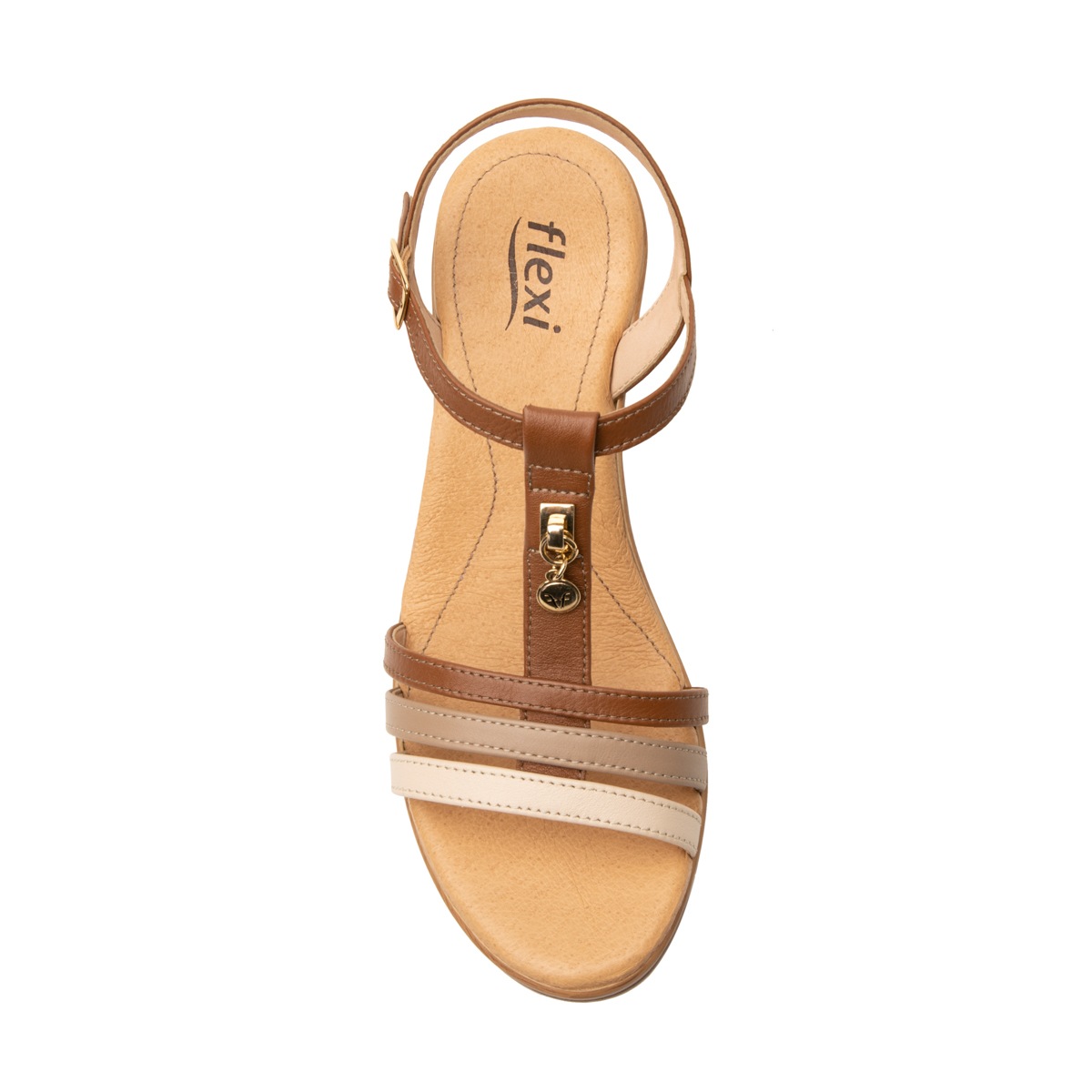Sandalia Con Plataforma Flexi para Mujer Estilo 100712 Tan