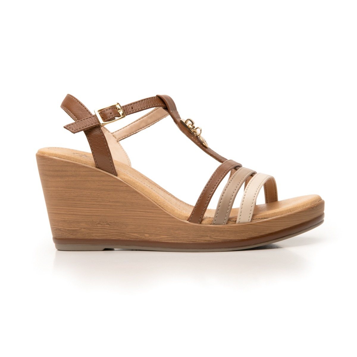 Sandalia Con Plataforma Flexi para Mujer Estilo 100712 Tan