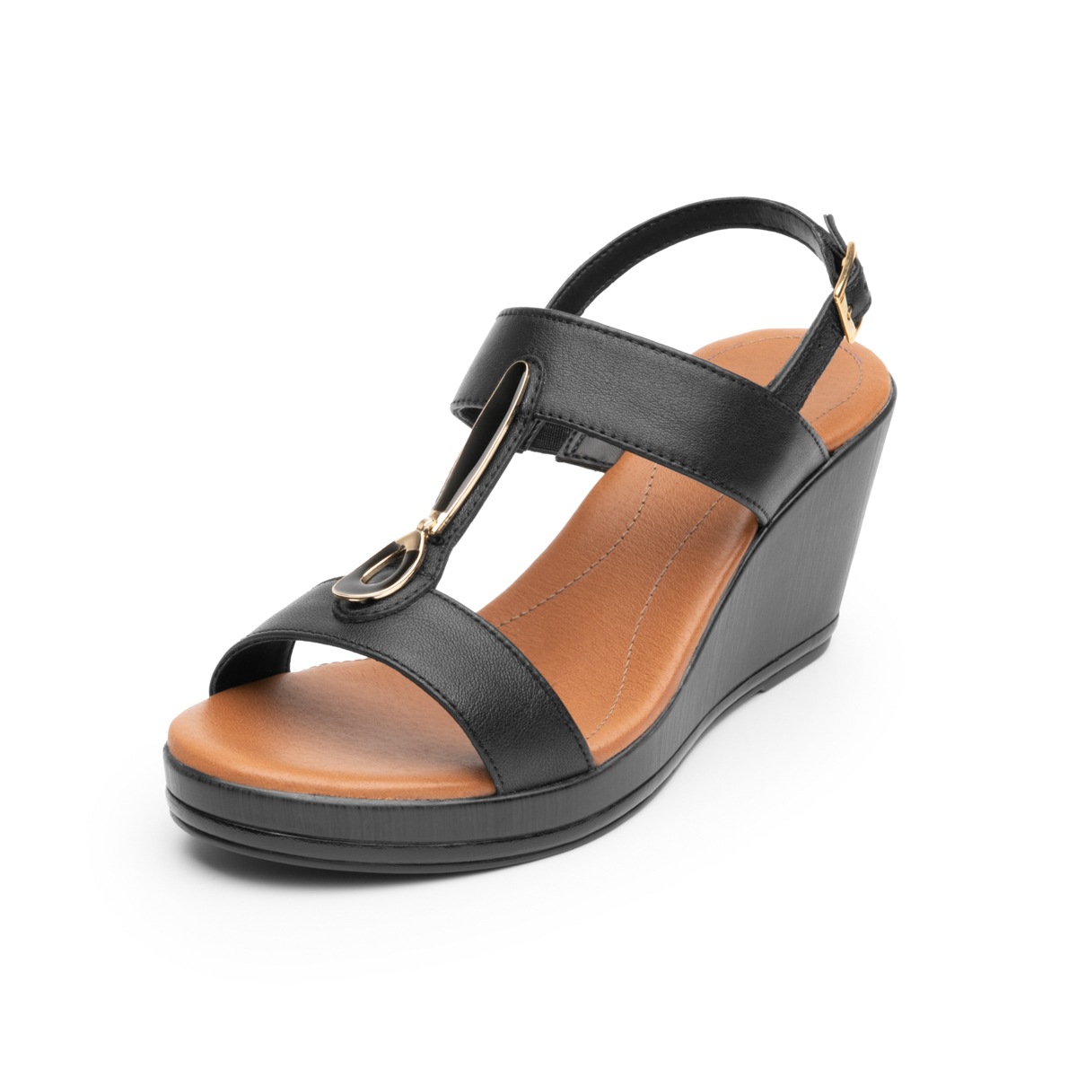 Sandalia Con Plataforma Flexi para Mujer Estilo 100713 Negro