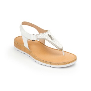 Sandalia De Playa Flexicon Adorno De Chaquira Para Mujer - Estilo 100802 Blanco Sandalia De Playa Flexicon Adorno De Chaquira Para Mujer - Estilo 100802 Blanco