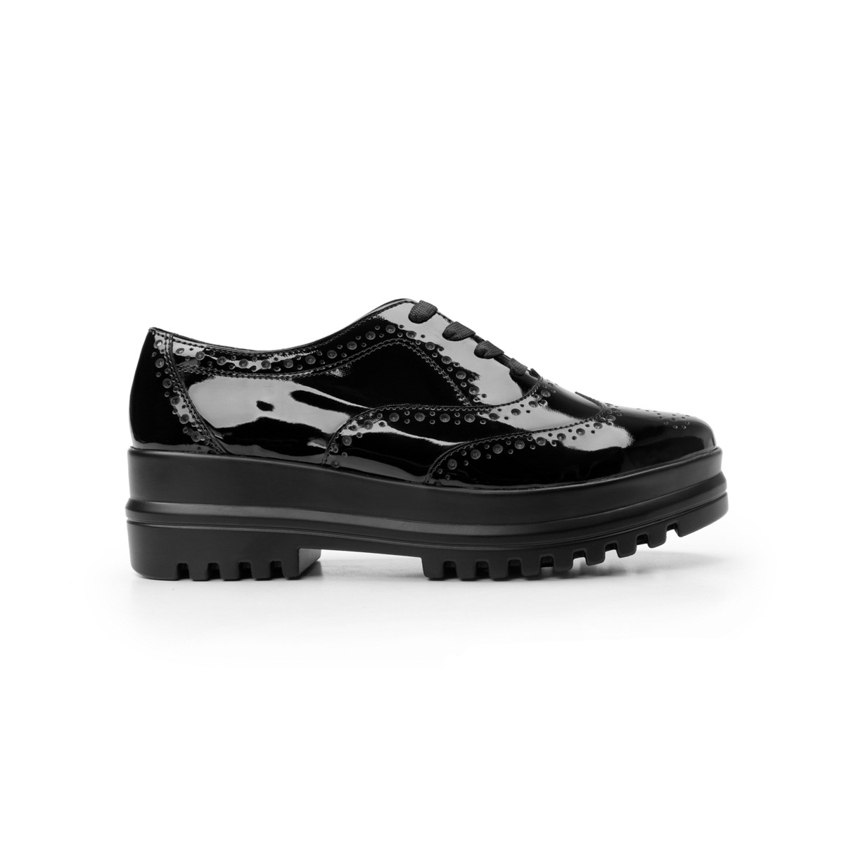Zapato Casual Flexi Con Suela Creeper Para Mujer - Estilo 101103 Negro