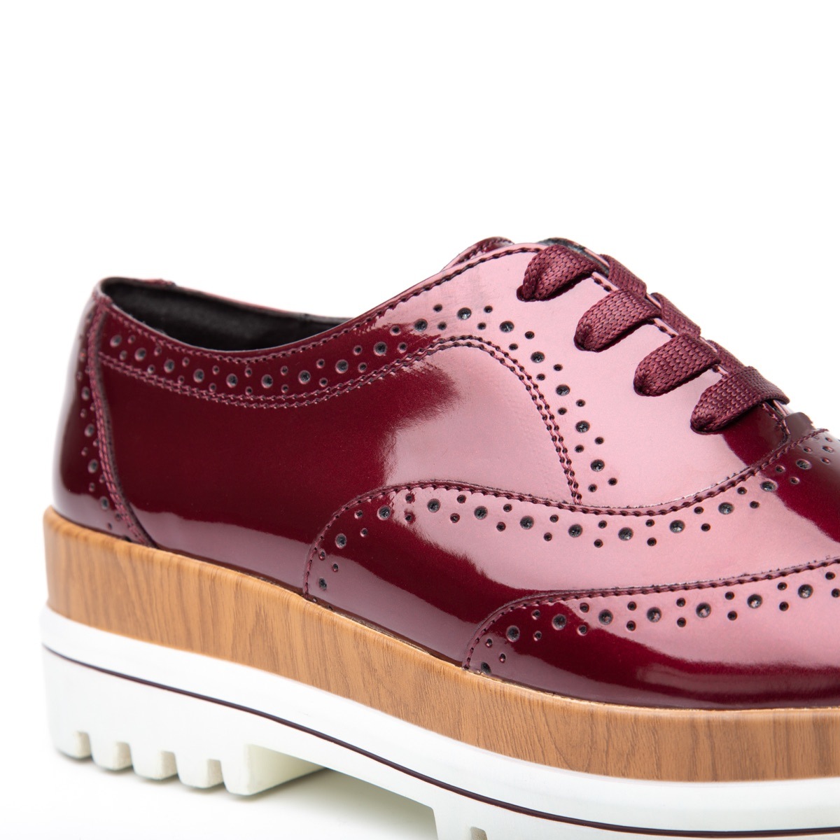 Zapato Trendy Casual Flexi Con Suela Creeper Para Mujer - Estilo 101103 Vino