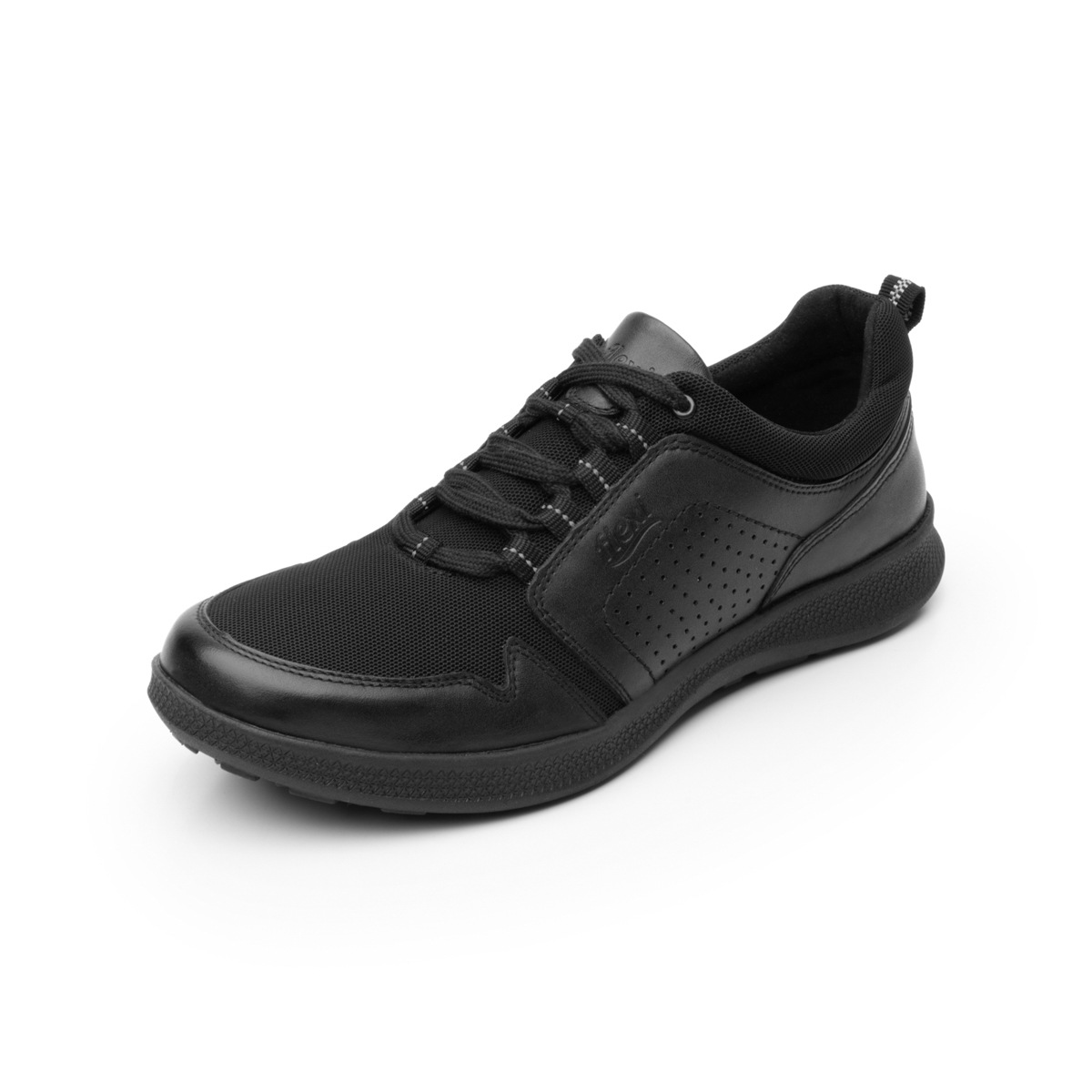 Sneaker Con Detalle Perforado Laterales Flexi para Mujer con Suela Flowtek y Recovery Form Estilo 101306 Negro