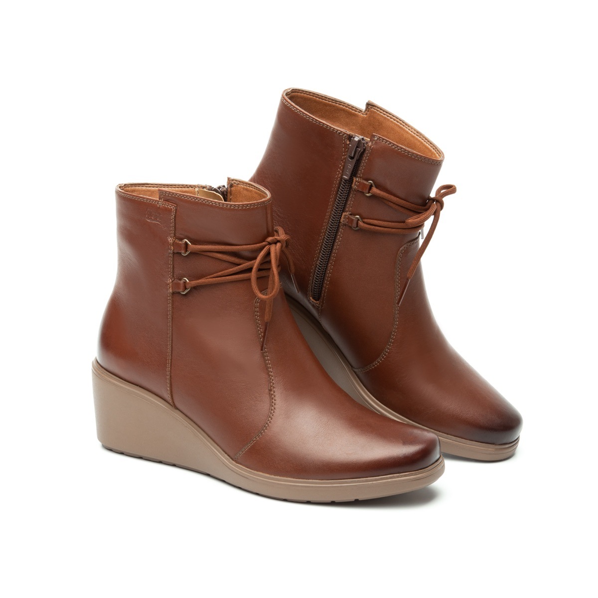 Botín Casual Flexi Con Cuña Para Mujer - Estilo 101507 Café