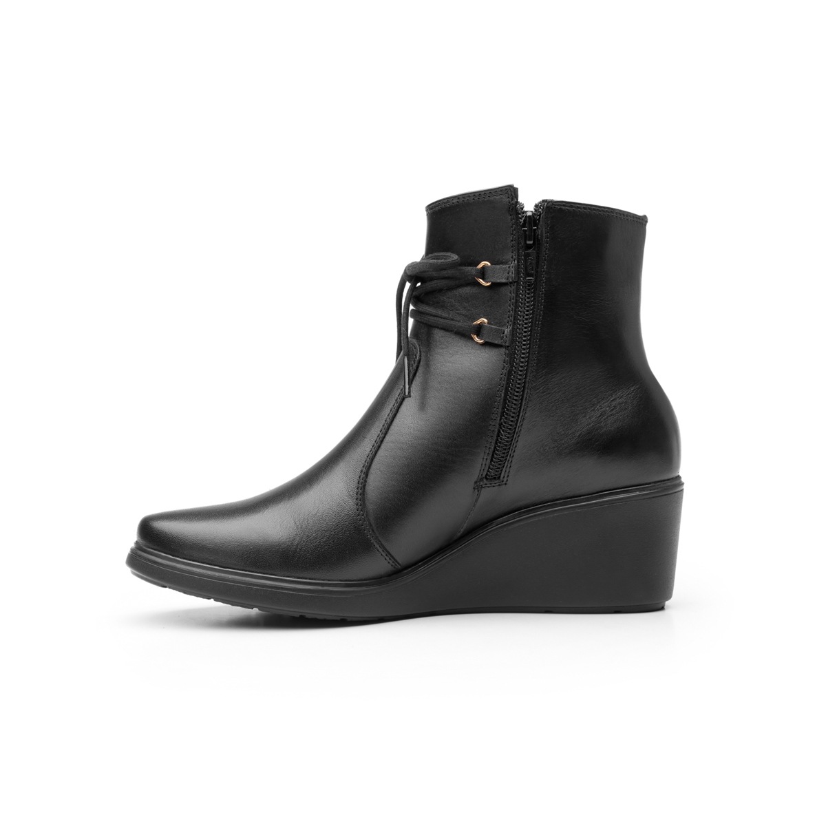 Botín Casual Flexi Con Cuña Para Mujer - Estilo 101507 Negro