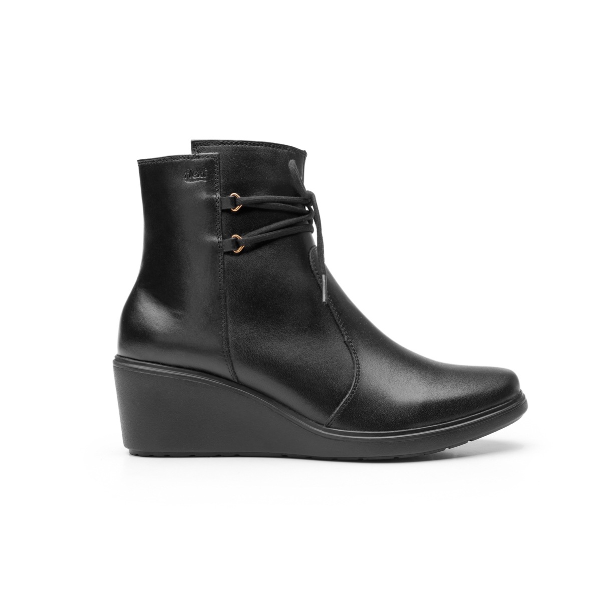 Botín Casual Flexi Con Cuña Para Mujer - Estilo 101507 Negro