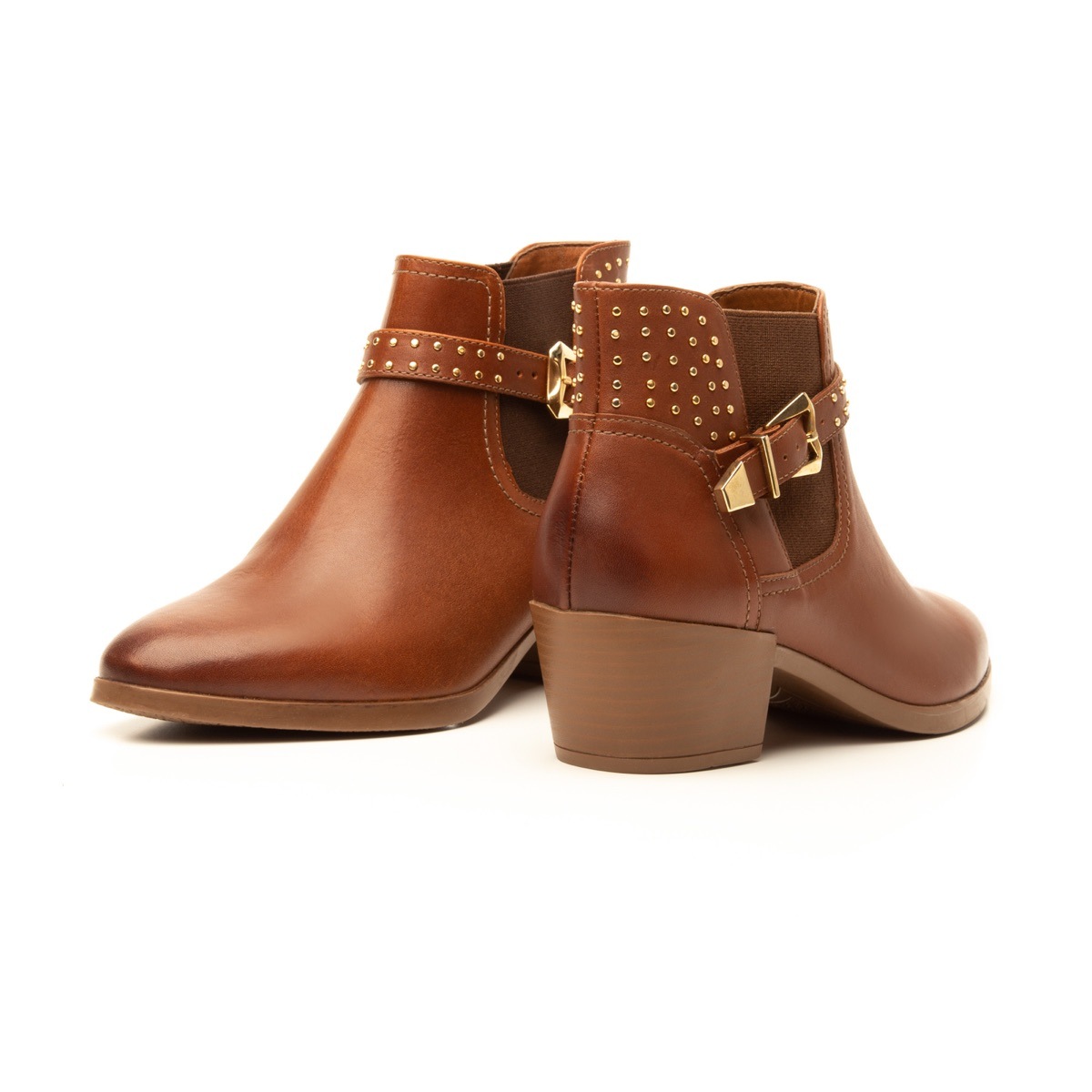 Botín Urbano Flexi Con Mini Tachuelas Para Mujer - Estilo 102209 Tan