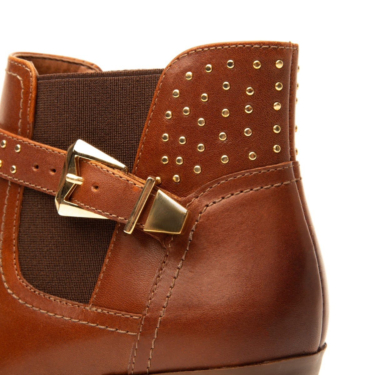 Botín Urbano Flexi Con Mini Tachuelas Para Mujer - Estilo 102209 Tan