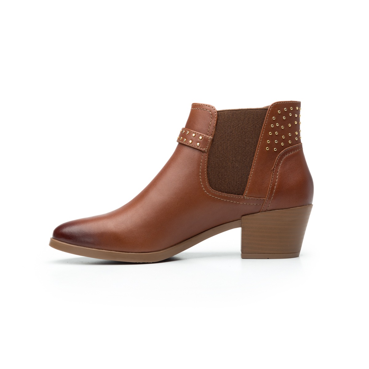 Botín Urbano Flexi Con Mini Tachuelas Para Mujer - Estilo 102209 Tan