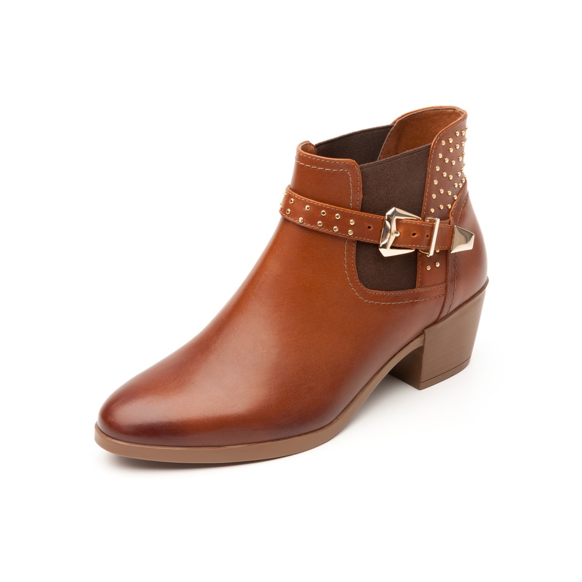 Botín Urbano Flexi Con Mini Tachuelas Para Mujer - Estilo 102209 Tan