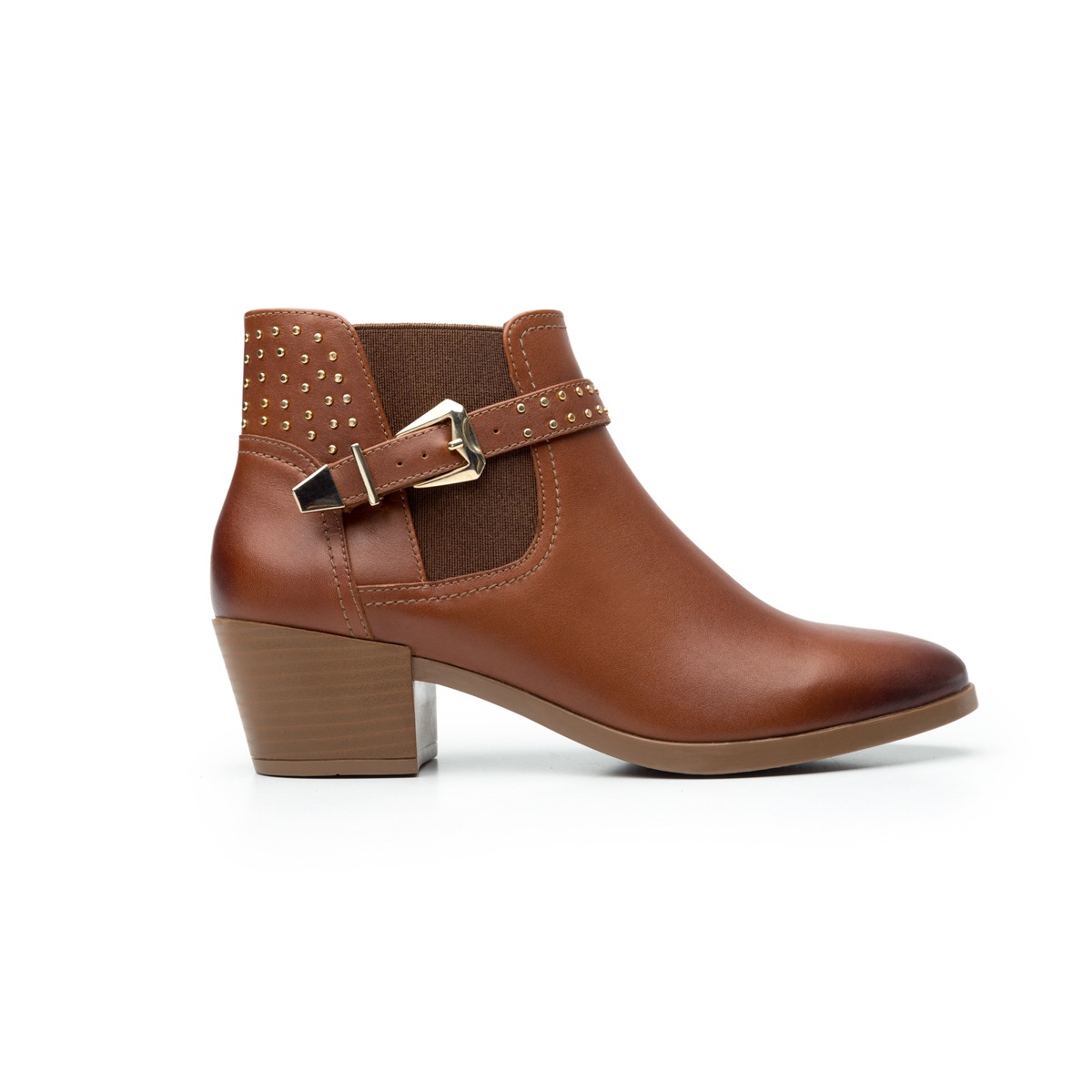 Botín Urbano Flexi Con Mini Tachuelas Para Mujer - Estilo 102209 Tan