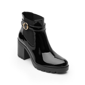 Bota Corta De Tacón Flexi para Mujer con Autoajuste Estilo 102314 Negro Bota Corta De Tacón Flexi para Mujer con Autoajuste Estilo 102314 Negro