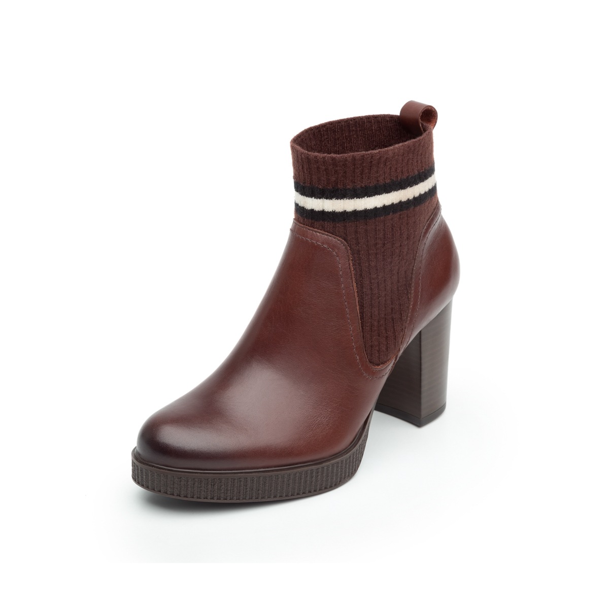 Botín Urbano Flexi Con Tubo De Punto Para Mujer - Estilo 102507 Café