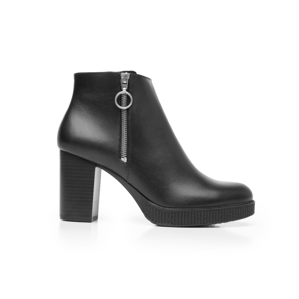 Botín De Tacón Flexi para Mujer con Cierre Lateral Estilo 102511 Negro