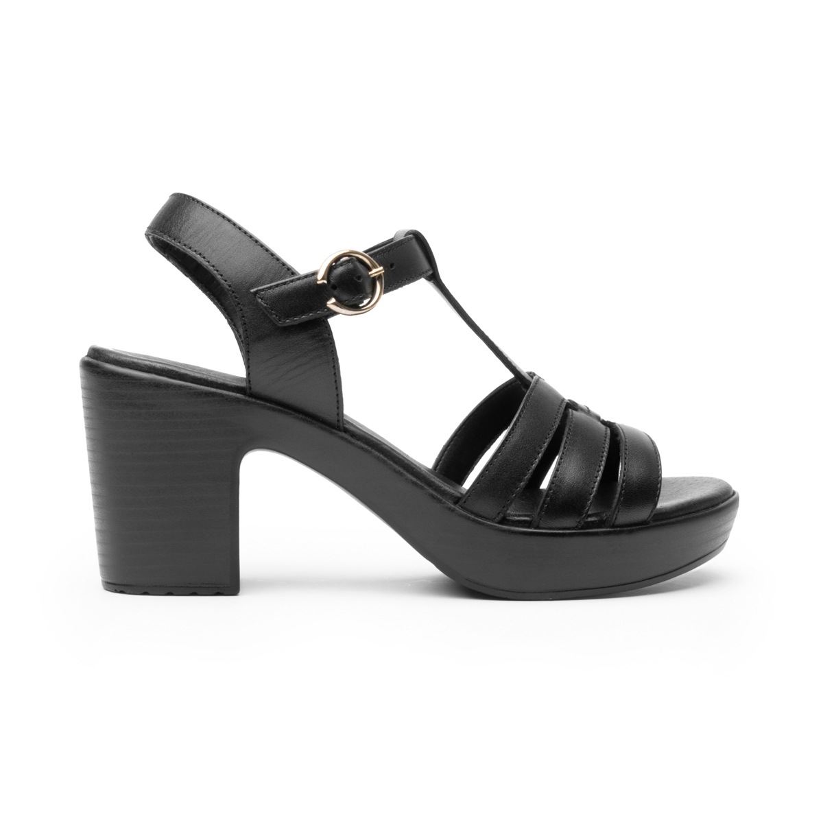 Sandalia Con Tacón Flexi para Mujer Estilo 102909 Negro