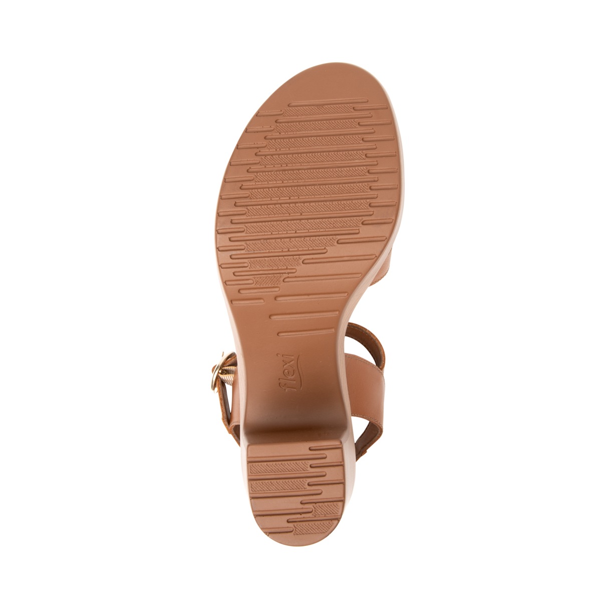 Sandalia Con Tacón Flexi para Mujer Estilo 102909 Tan