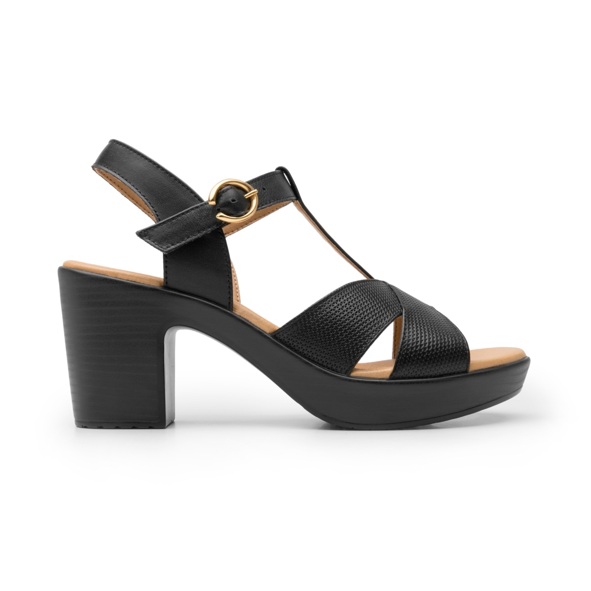 Sandalia Con Tacón Flexi para Mujer Estilo 102912 Negro