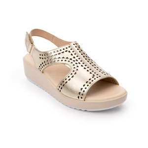 Sandalia Casual Flexi Con Perforado Láser Para Mujer - Estilo 103001 Oro Sandalia Casual Flexi Con Perforado Láser Para Mujer - Estilo 103001 Oro