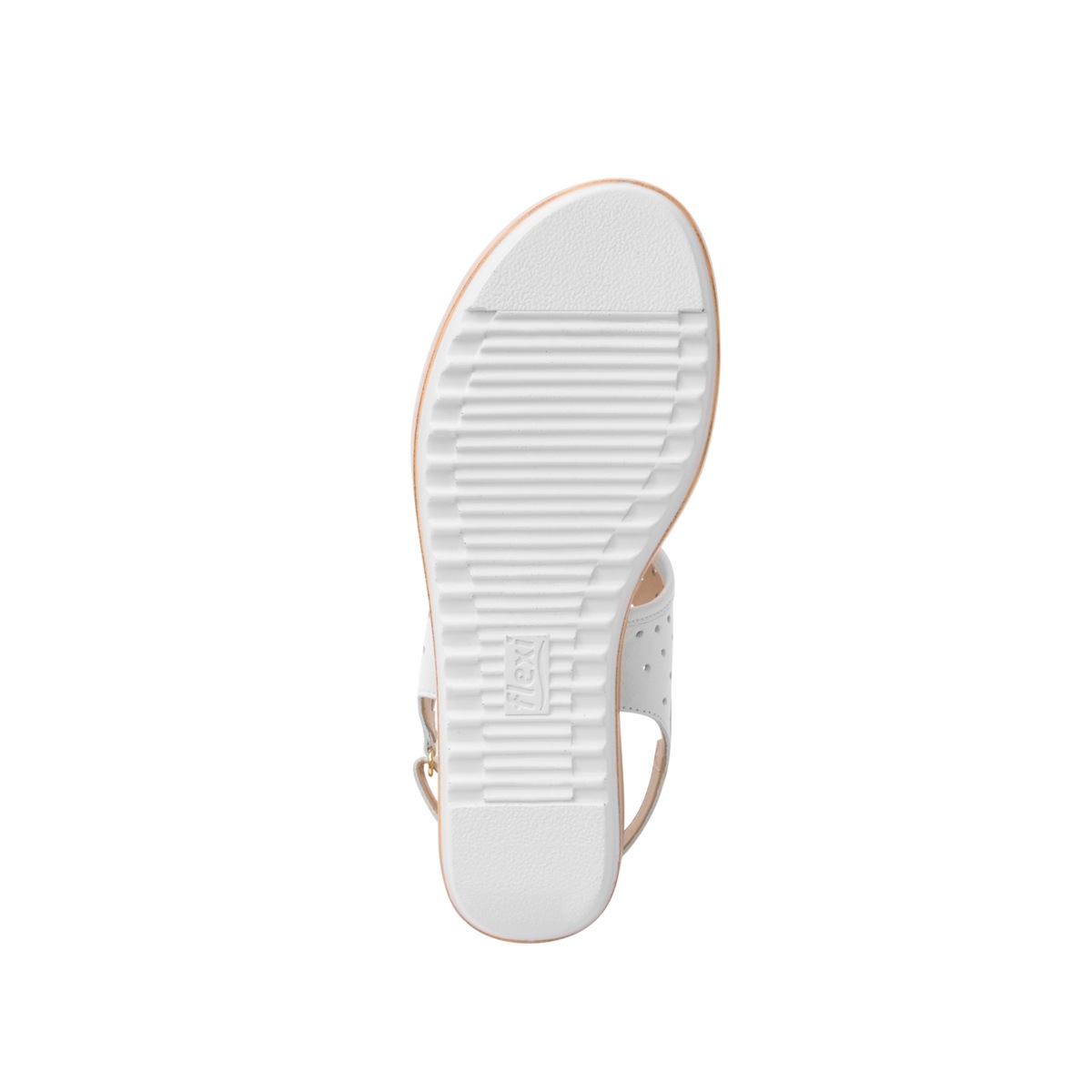 Sandalia Casual Flexi Con Perforado Láser Para Mujer - Estilo 103002 Blanco