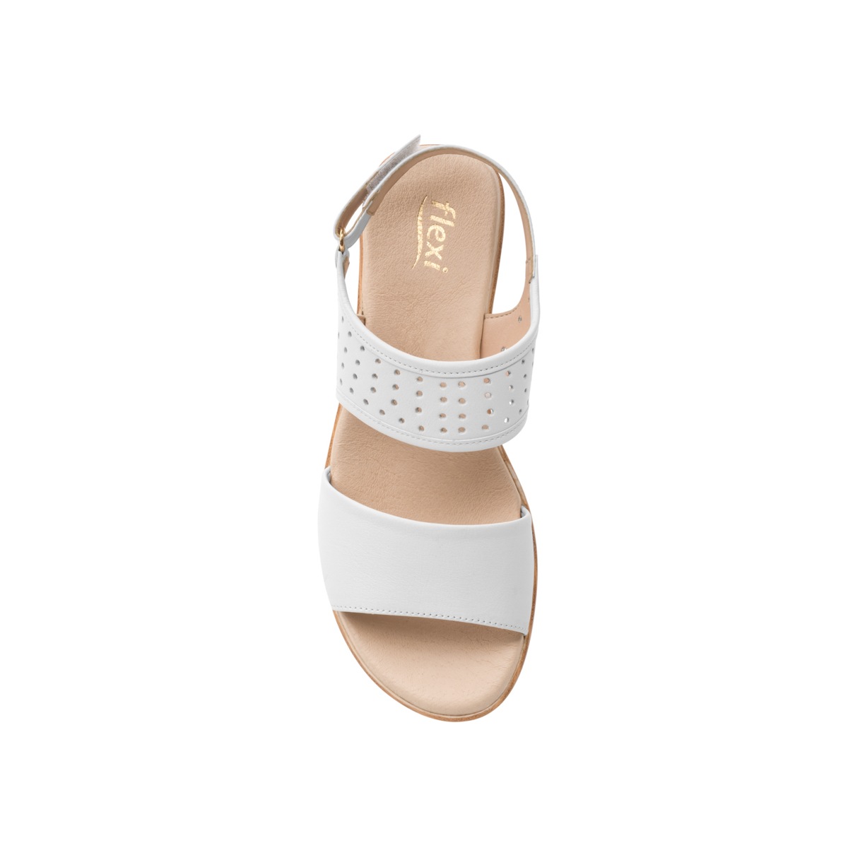 Sandalia Casual Flexi Con Perforado Láser Para Mujer - Estilo 103002 Blanco