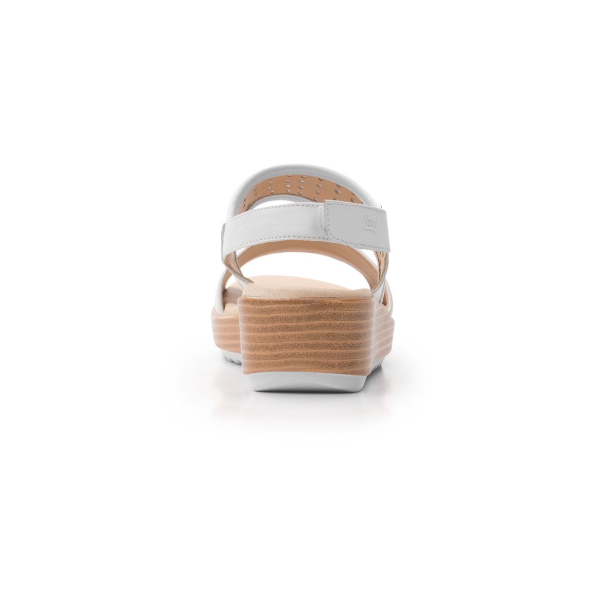 Sandalia Casual Flexi Con Perforado Láser Para Mujer - Estilo 103002 Blanco