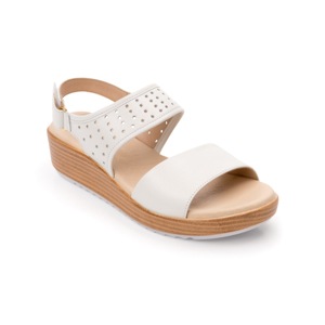 Sandalia Casual Flexi Con Perforado Láser Para Mujer - Estilo 103002 Blanco Sandalia Casual Flexi Con Perforado Láser Para Mujer - Estilo 103002 Blanco