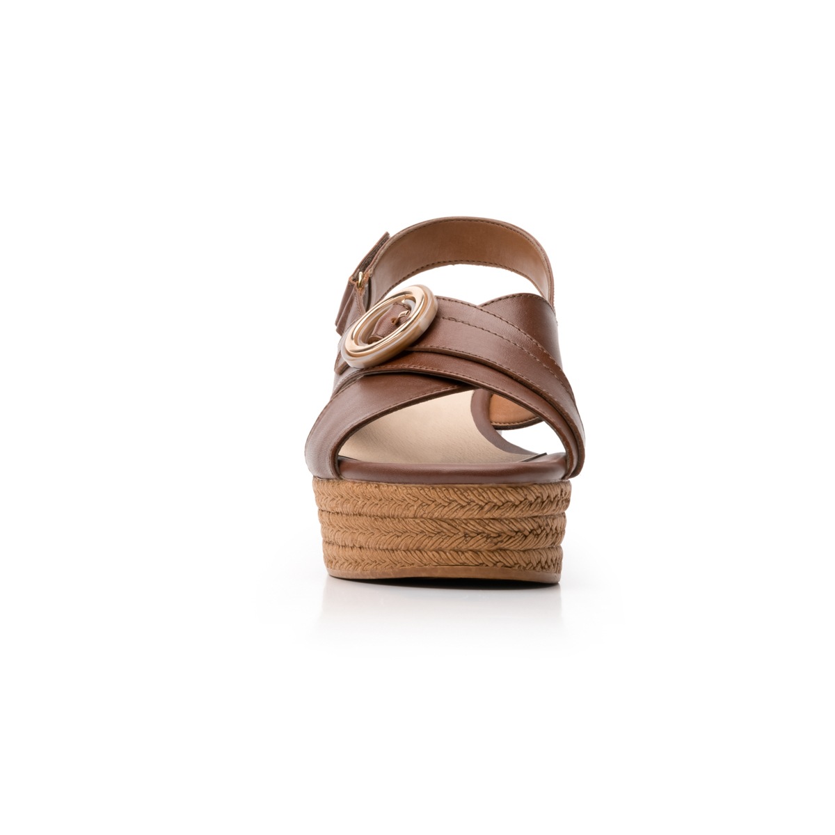 Sandalia Casual Flexi Con Plataforma De Efecto Trenzado Para Mujer - Estilo 103101 Café