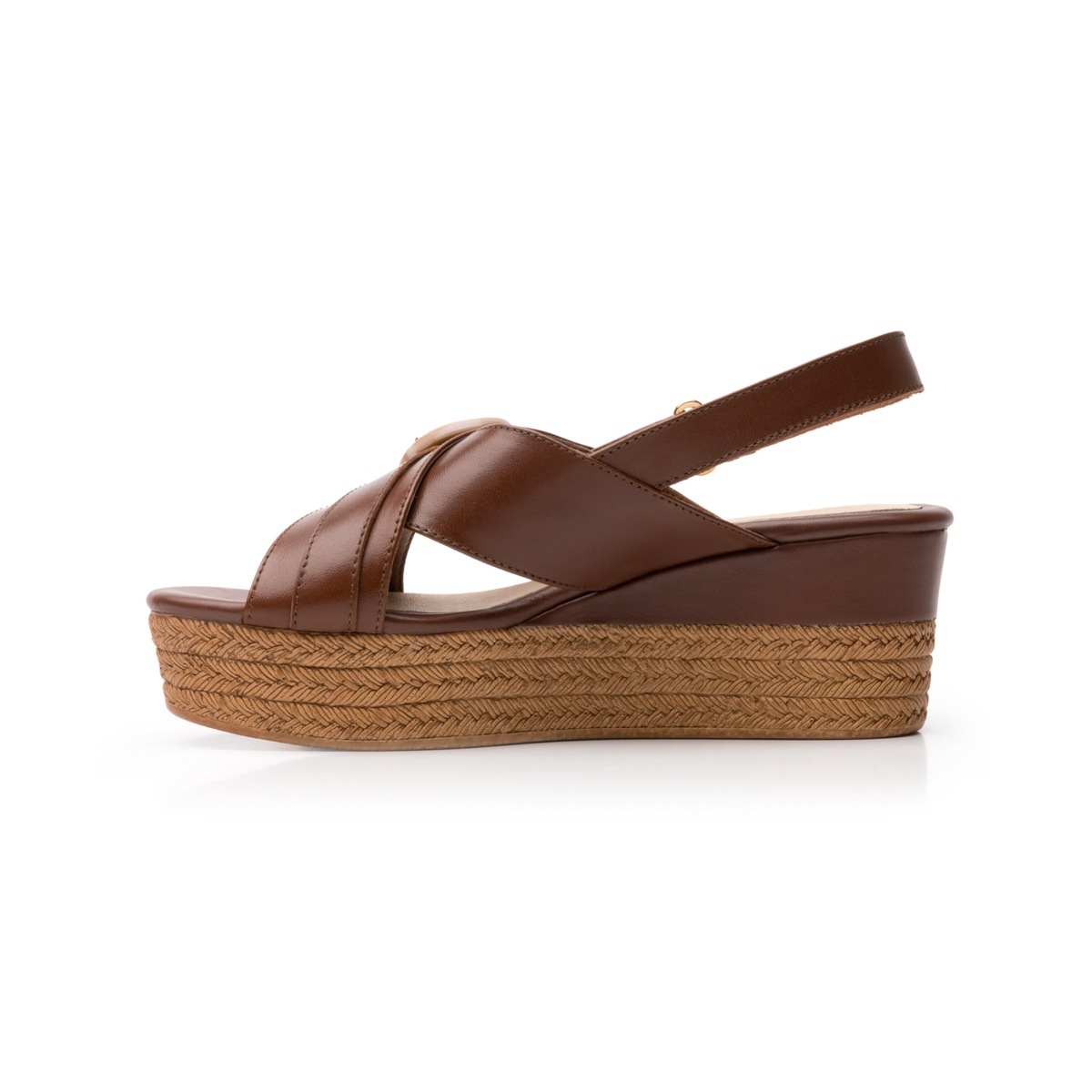 Sandalia Casual Flexi Con Plataforma De Efecto Trenzado Para Mujer - Estilo 103101 Café