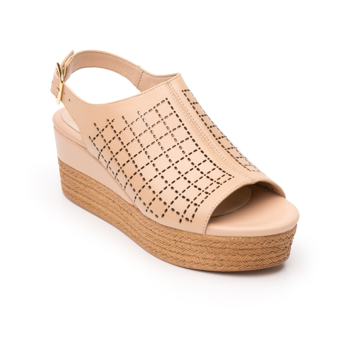 Sandalia Casual Flexi Con Perforado Láser Para Mujer - Estilo 103102 Beige