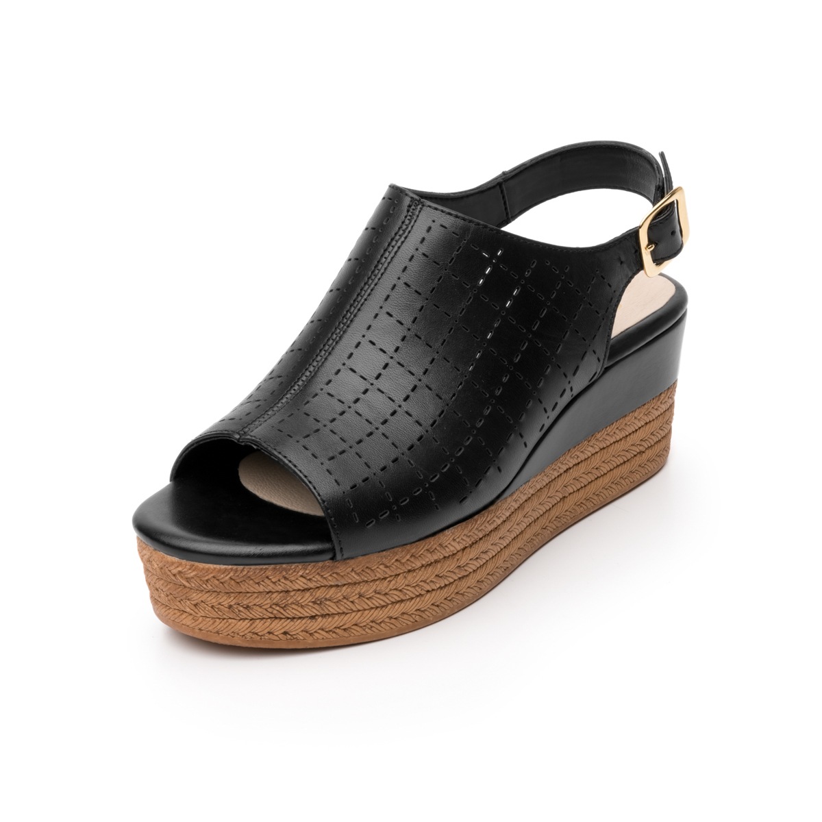 Sandalia Casual Flexi Con Perforado Láser Para Mujer - Estilo 103102 Negro