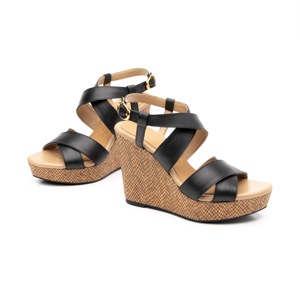 Sandalia Urbana Flexi Con Plataforma De Tipo Corcho Para Mujer - Estilo 103203 Negro Sandalia Urbana Flexi Con Plataforma De Tipo Corcho Para Mujer - Estilo 103203 Negro