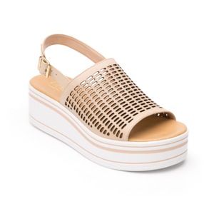 Sandalia Urbana Flexi Con Perforado Láser Para Mujer - Estilo 103302 Beige Sandalia Urbana Flexi Con Perforado Láser Para Mujer - Estilo 103302 Beige