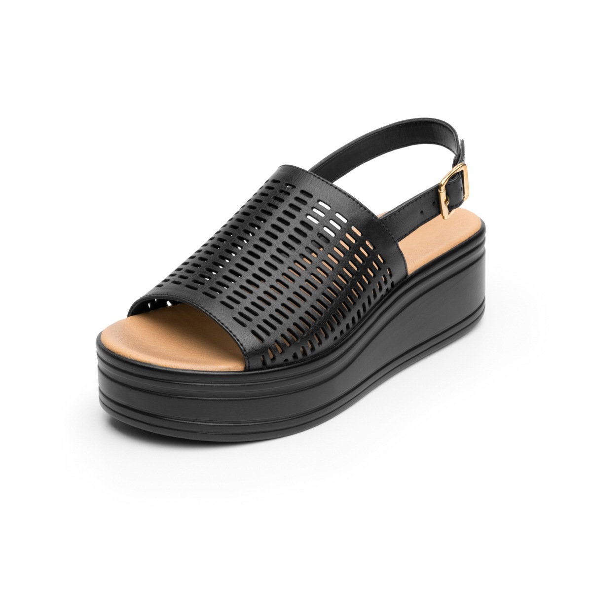 Sandalia Urbana Flexi Con Perforado Láser Para Mujer - Estilo 103302 Negro